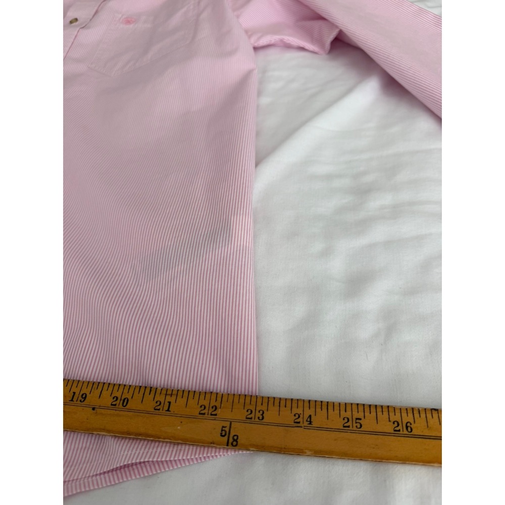 Ariat Shirt Mens Medium Long Sleeve Pro Series Pink White Striped Button Down - Picture 13 of 16